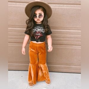 Bailey’s Blossoms Lina Pleated Velour Bell Bottoms Size 4T